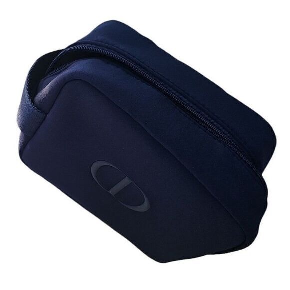 Dior Beauty CD Logo Blue Cosmetic Makeup Bag Dopp Kit Trousse Pouch - Picture 3 of 7